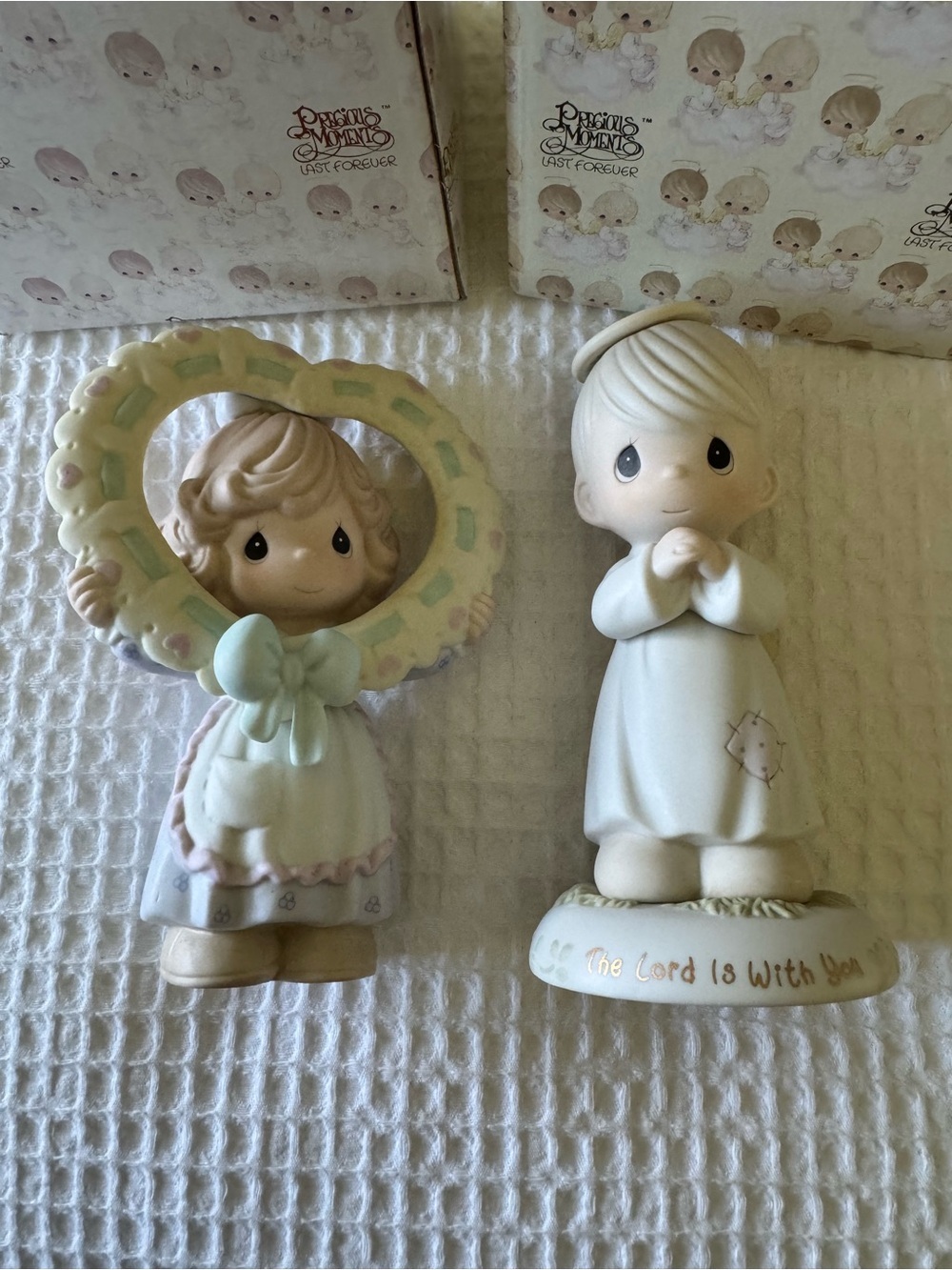 Precious Moments Angel Figurines Set w Box Tag COA Religious Gift